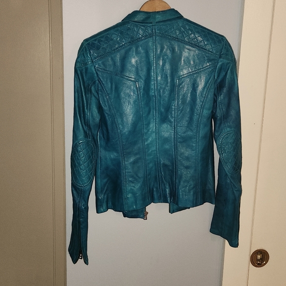 UNWORN Danier Teal Leather Jacket - Picture 4 of 8